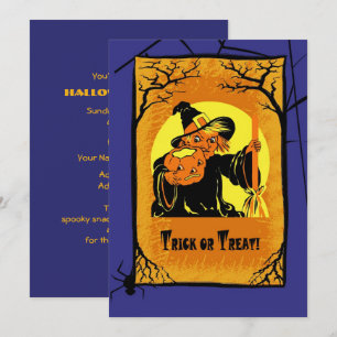 Vintage Witch Halloween Party Invitations