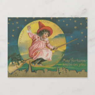Vintage Witch Halloween Postcard