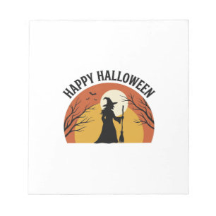 Vintage Witch Happy Halloween Shirt Design_1 Notepad