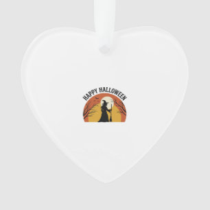 Vintage Witch Happy Halloween Shirt Design_1 Ornament