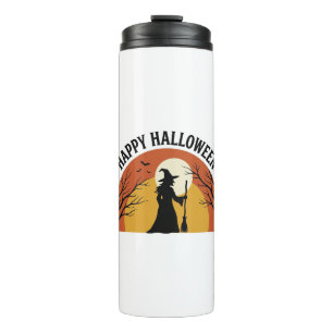 Vintage Witch Happy Halloween Shirt Design_1 Thermal Tumbler