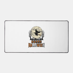 Vintage Witch Happy Halloween Vector Design_1 Desk Mat