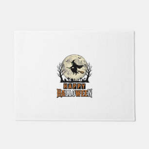 Vintage Witch Happy Halloween Vector Design_1 Doormat