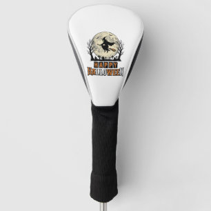 Vintage Witch Happy Halloween Vector Design_1 Golf Head Cover