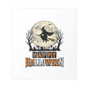 Vintage Witch Happy Halloween Vector Design_1 Notepad