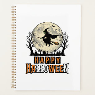 Vintage Witch Happy Halloween Vector Design_1 Planner