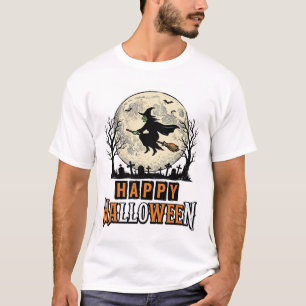 Vintage Witch Happy Halloween Vector Design_1 T-Shirt