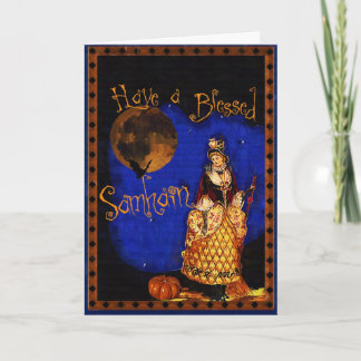 Vintage Witch Happy Samhain Halloween Card