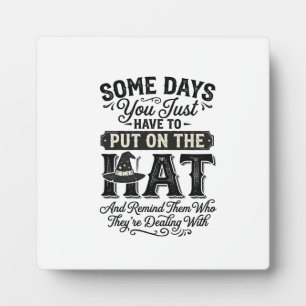 Vintage Witch Hat Funny Halloween Typography Desig Plaque
