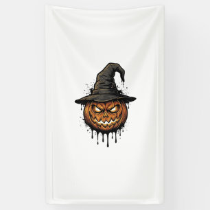 Vintage Witch Hat Pumpkin Halloween Graphic_1 Banner