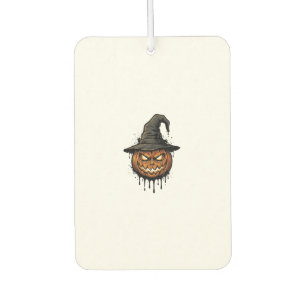 Vintage Witch Hat Pumpkin Halloween Graphic_1 Car Air Freshener