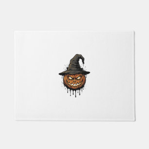Vintage Witch Hat Pumpkin Halloween Graphic_1 Doormat