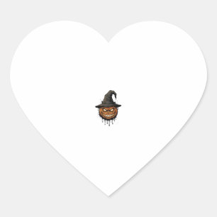 Vintage Witch Hat Pumpkin Halloween Graphic_1 Heart Sticker