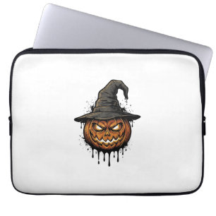 Vintage Witch Hat Pumpkin Halloween Graphic_1 Laptop Sleeve