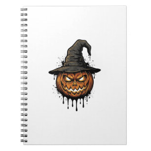 Vintage Witch Hat Pumpkin Halloween Graphic_1 Notebook