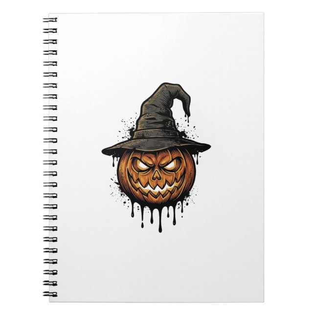 Vintage Witch Hat Pumpkin Halloween Graphic_1 Notebook (Front)
