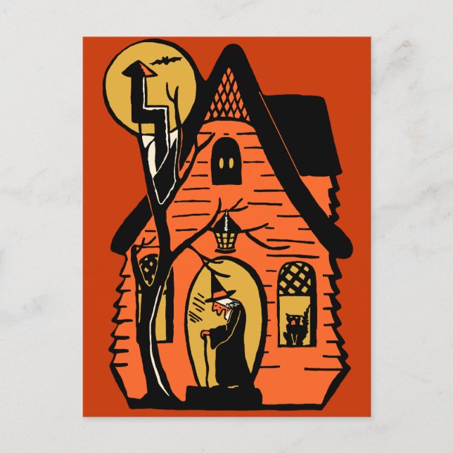 Vintage Witch House Postcard (Front)