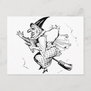 Vintage Witch illustration Postcard