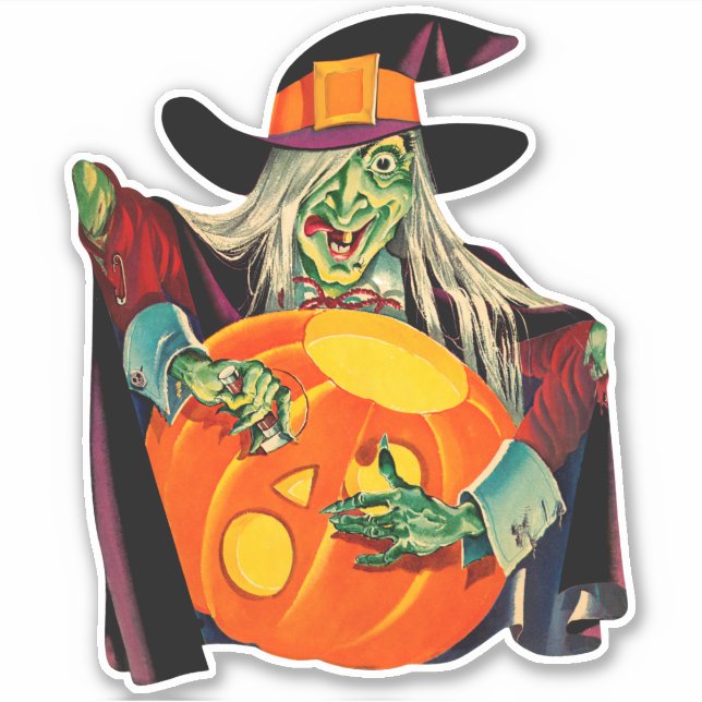 Vintage Witch large Vinyl Contour Cut (Front)