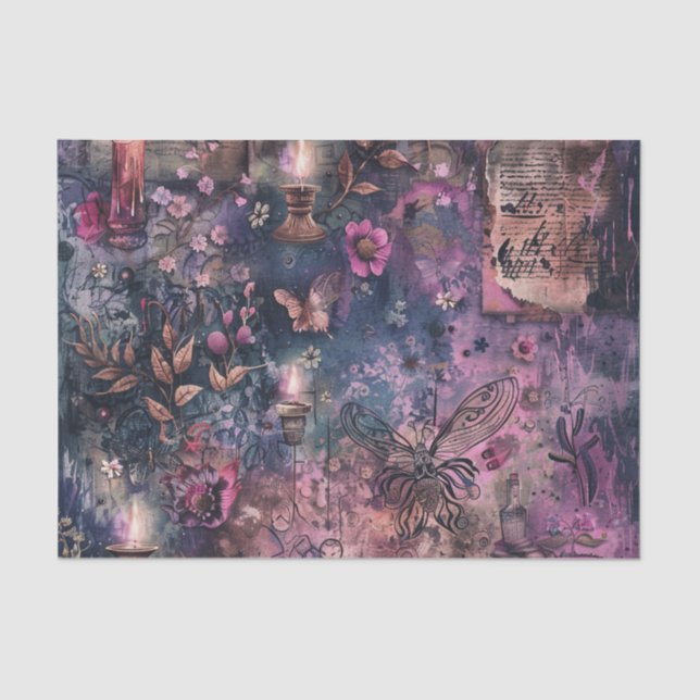 Vintage Witch light Magical Spellbound Decoupage  Tissue Paper (Front)