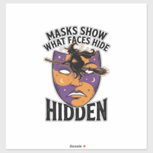 Vintage Witch Mask Halloween Face Illusion Art_1