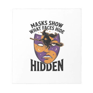 Vintage Witch Mask Halloween Face Illusion Art_1 Notepad