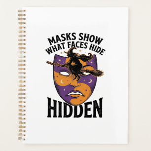 Vintage Witch Mask Halloween Face Illusion Art_1 Planner