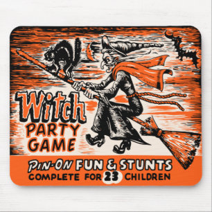 Vintage Witch Party Game Mouse Mat