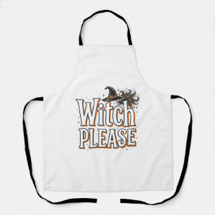 Vintage Witch Please Halloween Vector Design_1 Apron