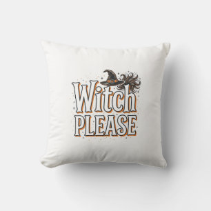 Vintage Witch Please Halloween Vector Design_1 Cushion
