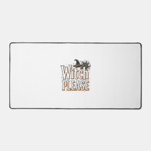Vintage Witch Please Halloween Vector Design_1 Desk Mat