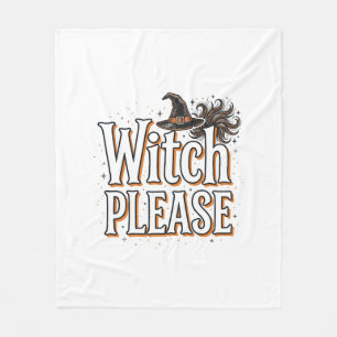 Vintage Witch Please Halloween Vector Design_1 Fleece Blanket