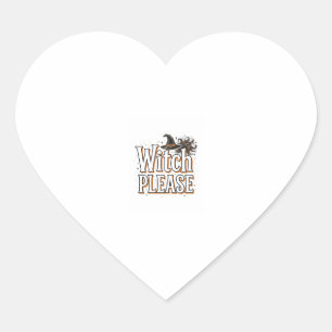 Vintage Witch Please Halloween Vector Design_1 Heart Sticker