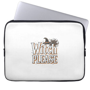 Vintage Witch Please Halloween Vector Design_1 Laptop Sleeve