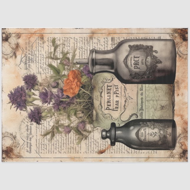 Vintage Witch Potion Design Series 12 Tissue Paper (Front)
