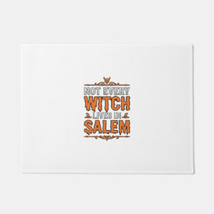 Vintage Witch Salem Halloween Typography Design_1 Doormat