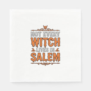 Vintage Witch Salem Halloween Typography Design_1 Napkin