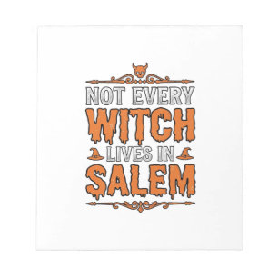 Vintage Witch Salem Halloween Typography Design_1 Notepad