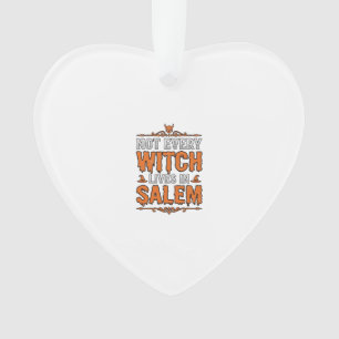 Vintage Witch Salem Halloween Typography Design_1 Ornament
