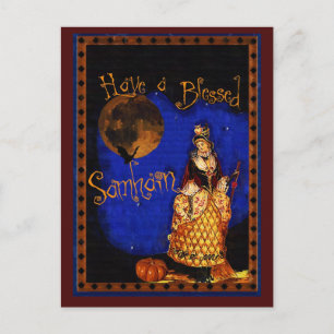 Vintage Witch Samhain Postcard