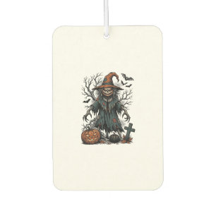 Vintage Witch Scarecrow Halloween Pumpkin Shirt De Car Air Freshener