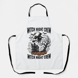 Vintage Witch Shirt Halloween Coven Night Graphic_ Apron