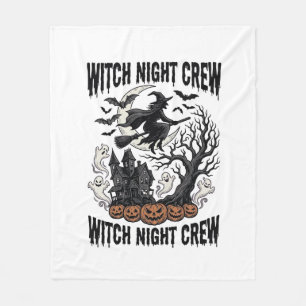 Vintage Witch Shirt Halloween Coven Night Graphic_ Fleece Blanket