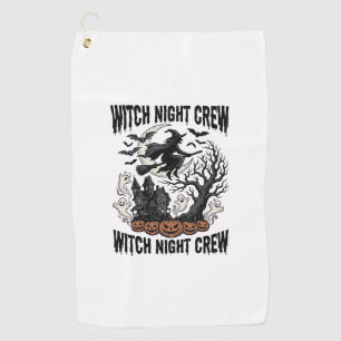 Vintage Witch Shirt Halloween Coven Night Graphic_ Golf Towel