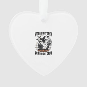 Vintage Witch Shirt Halloween Coven Night Graphic_ Ornament
