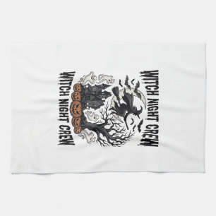 Vintage Witch Shirt Halloween Coven Night Graphic_ Tea Towel