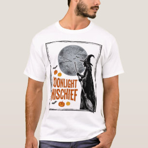 Vintage Witch Shirt Halloween Moon Silhouette_1