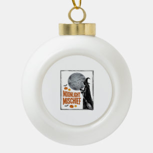 Vintage Witch Shirt Halloween Moon Silhouette_1 Ceramic Ball Christmas Ornament