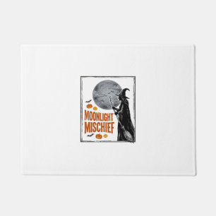 Vintage Witch Shirt Halloween Moon Silhouette_1 Doormat