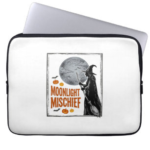Vintage Witch Shirt Halloween Moon Silhouette_1 Laptop Sleeve